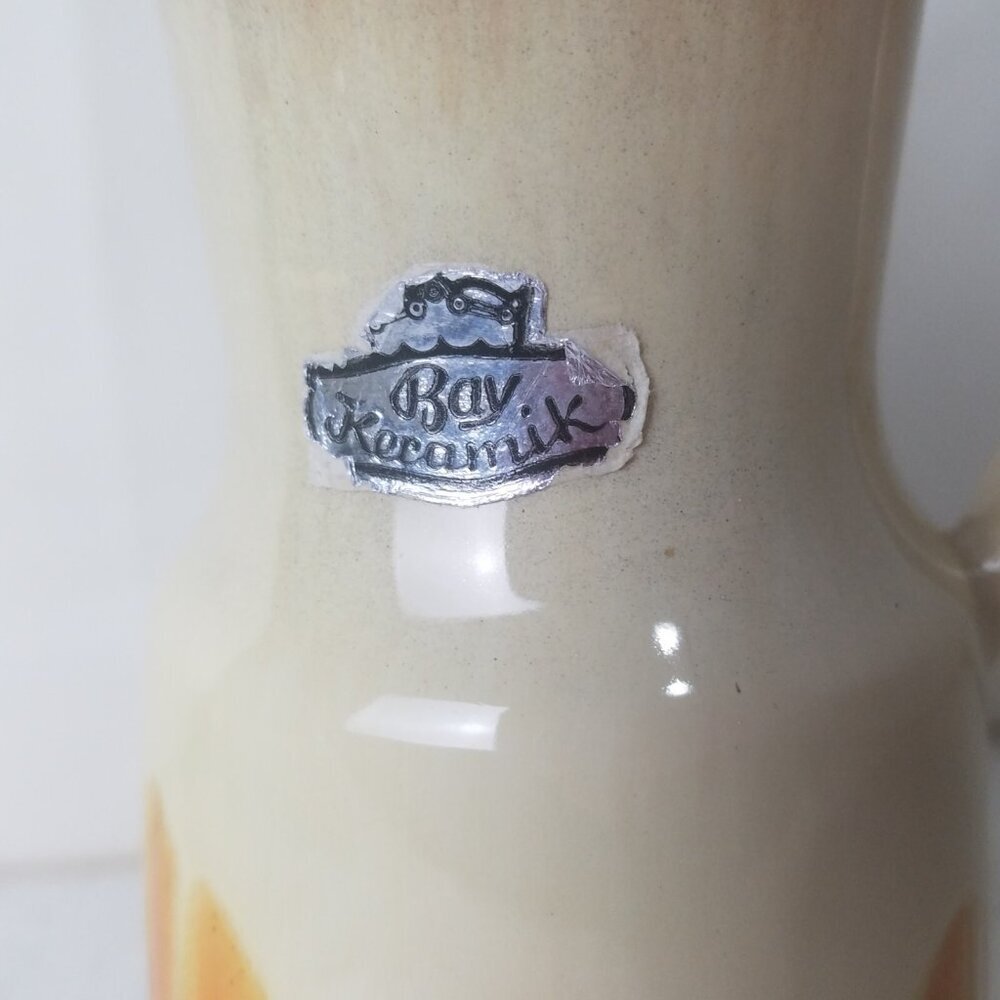 Vase W Germany Bay Keramik 60's brown orange metallic gold Mid century 267 20 - Picture 11 of 13